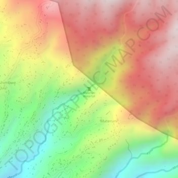 Mappa topografica Materuni Waterfall, altitudine, rilievo