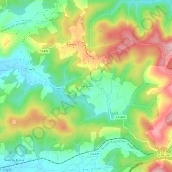 Mappa topografica Las Pilas, altitudine, rilievo