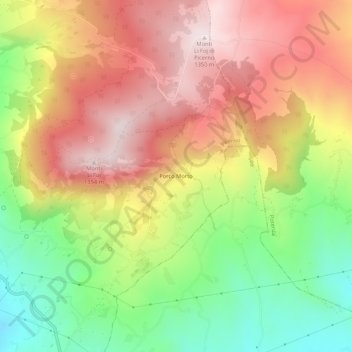 Mappa topografica Porco Morto, altitudine, rilievo