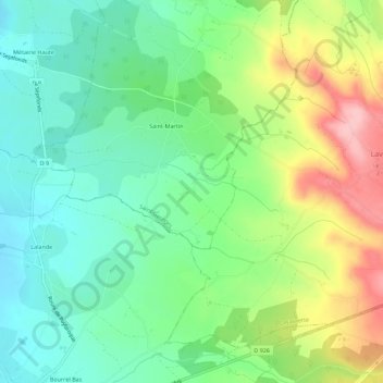 Mappa topografica Ferrie, altitudine, rilievo