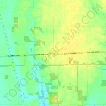 Mappa topografica Cleveland, altitudine, rilievo