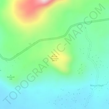 Mappa topografica Mount Tayungan, altitudine, rilievo