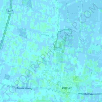 Mappa topografica Korn, altitudine, rilievo