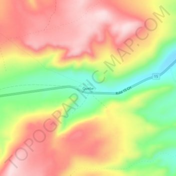 Mappa topografica Quebe, altitudine, rilievo