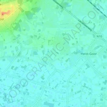 Mappa topografica Achterheide, altitudine, rilievo