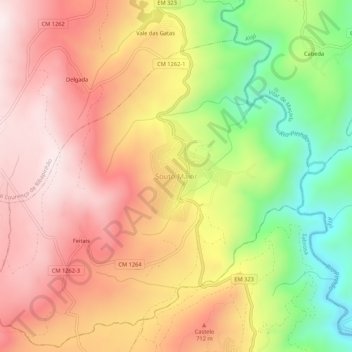 Mappa topografica Souto Maior, altitudine, rilievo