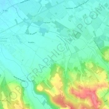 Mappa topografica Canorte, altitudine, rilievo