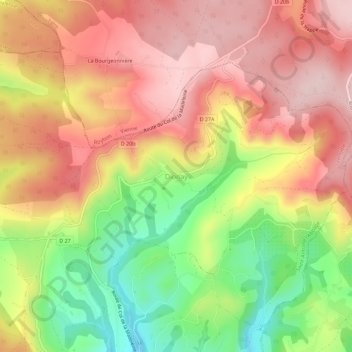 Mappa topografica Dionay, altitudine, rilievo