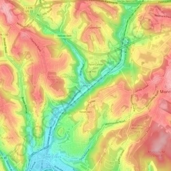 Mappa topografica Linhart, altitudine, rilievo