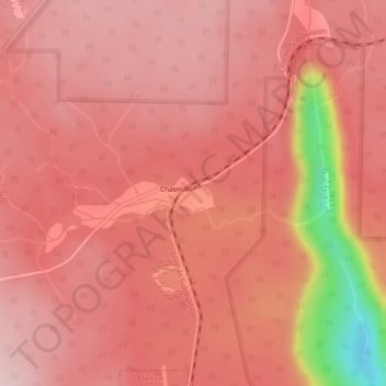 Mappa topografica Chasm, altitudine, rilievo