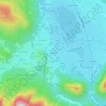 Mappa topografica Hinterbichl, altitudine, rilievo