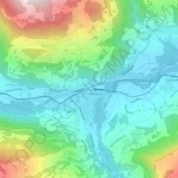 Mappa topografica Ilanz, altitudine, rilievo