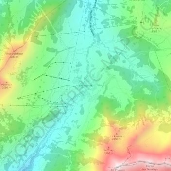 Mappa topografica Les Mosses, altitudine, rilievo