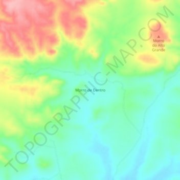 Mappa topografica Morro de Dentro, altitudine, rilievo