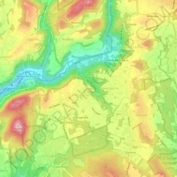 Mappa topografica Cagno, altitudine, rilievo