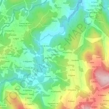 Mappa topografica Quistilan, altitudine, rilievo