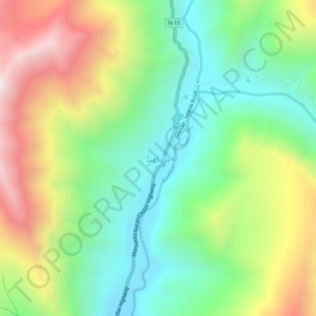Mappa topografica Jalkhad, altitudine, rilievo