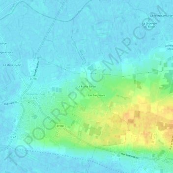 Mappa topografica La Roche Baron, altitudine, rilievo