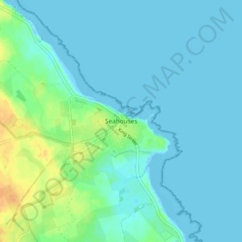 Mappa topografica Seahouses, altitudine, rilievo