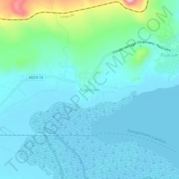 Mappa topografica Napízaro, altitudine, rilievo