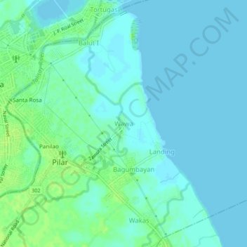 Mappa topografica Wawa, altitudine, rilievo