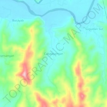 Mappa topografica Cabalayangan, altitudine, rilievo