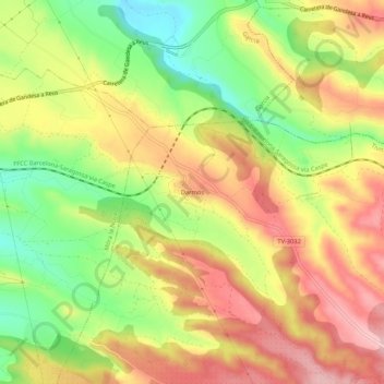 Mappa topografica Darmós, altitudine, rilievo