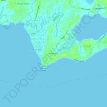 Mappa topografica Knollwood, altitudine, rilievo
