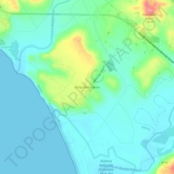 Mappa topografica Borgo Bonsignore, altitudine, rilievo