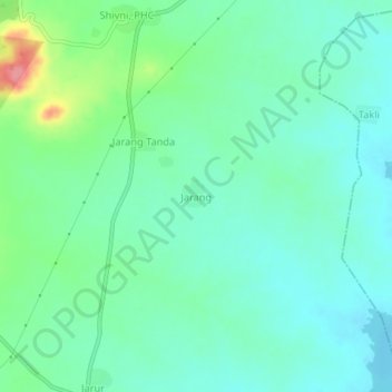 Mappa topografica Jarang, altitudine, rilievo