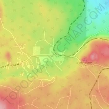 Mappa topografica Lone Butte, altitudine, rilievo