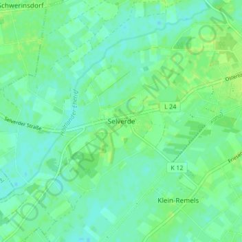 Mappa topografica Selverde, altitudine, rilievo