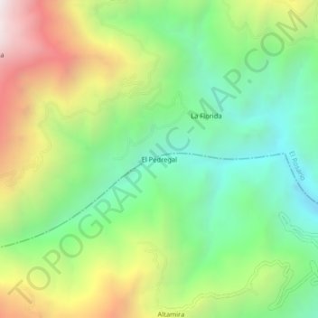 Mappa topografica El Pedregal, altitudine, rilievo