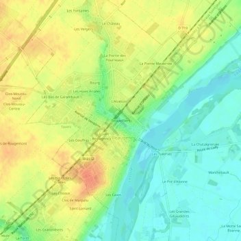 Mappa topografica Beauvilliers, altitudine, rilievo
