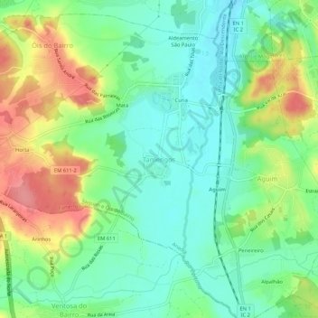 Mappa topografica Tamengos, altitudine, rilievo