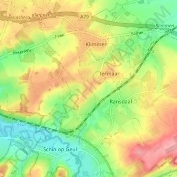 Mappa topografica Koulen, altitudine, rilievo