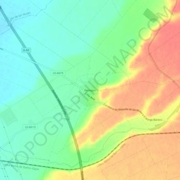 Mappa topografica Reliegos, altitudine, rilievo