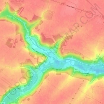 Mappa topografica Saint-Hilaire, altitudine, rilievo