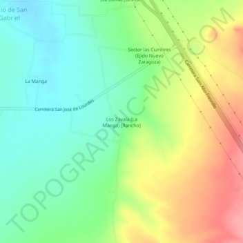 Mappa topografica Los Zavala (La Manga) [Rancho], altitudine, rilievo