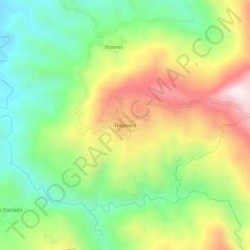 Mappa topografica Tlalpexco, altitudine, rilievo