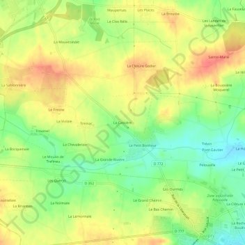 Mappa topografica La Cassière, altitudine, rilievo