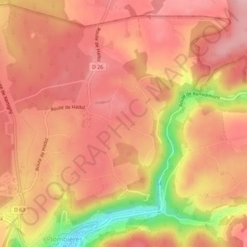 Mappa topografica Les Arpents, altitudine, rilievo