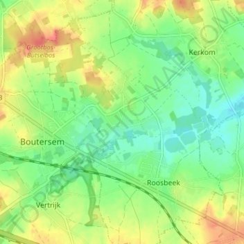 Mappa topografica Butsel, altitudine, rilievo