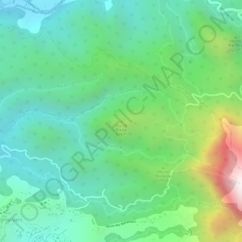 Mappa topografica Morne Rouge, altitudine, rilievo