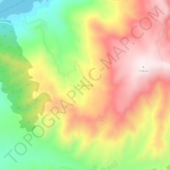 Mappa topografica Arslan, altitudine, rilievo