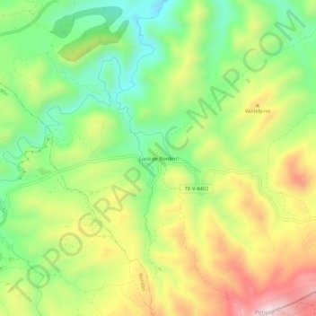 Mappa topografica Luco de Bordón, altitudine, rilievo