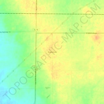 Mappa topografica Blackstone, altitudine, rilievo