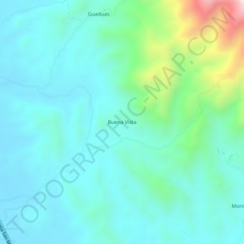 Mappa topografica Buena Vista, altitudine, rilievo