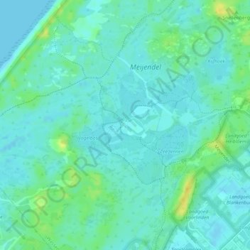 Mappa topografica Meijendel, altitudine, rilievo