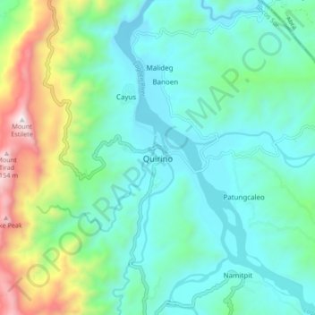 Mappa topografica Quirino, altitudine, rilievo